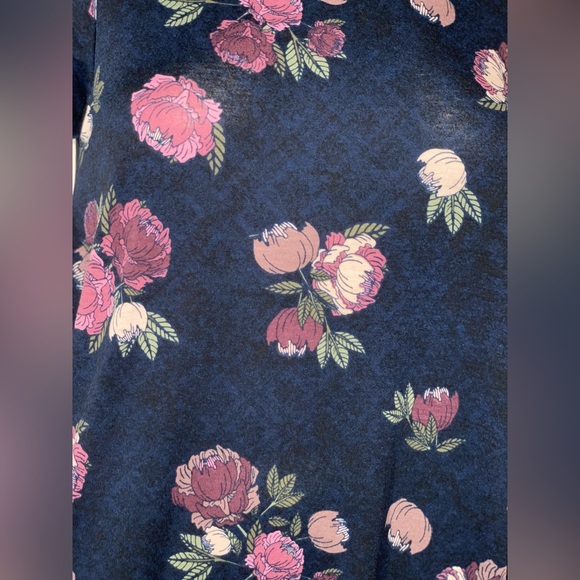 LuLaRoe Carly Dress Navy Blue  Purple Floral Size XS NWT - Picture 6 of 14